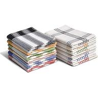 Home Linge Passion - Strofinacci da Cucina, 100% Cotone, Set di 9 Pezzi, Dimensioni 50 x 70 cm, Colore: Blu, Giallo, Verde, Rosso, Beige, Nero, Multicolore