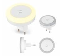 Lampada Notturna LED "Interruttore Touch" Per Presa, Tasto Tattile, Luce Calda