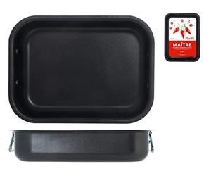 Home Maitre Rosticciera, Rivestimento Antiaderente, 35x25 cm, Alluminio, Antracite/Nero