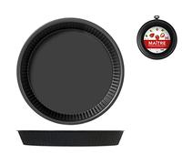 Home Maitre Stampo Crostata Antiaderente, 30 cm, Alluminio, Antracite, 31x31x4 cm