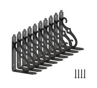 HOME MASTER HARDWARE 5 inch Shelf L Brackets Decorative Shelf Brackets Shelf Support Corner Brace Joint Right Angle Bracket with Screws Black 10-Pack (5 x 3-1/2 inch)