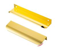 HOME MASTER HARDWARE Confezione da 10 tiranti per cassetti e armadi, a forma di arco, grandi corni a R, maniglie nascoste, ad angolo retto, nero, foro centrale 128 mm, lunghezza totale, ottone