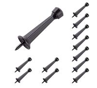 HOME MASTER HARDWARE Fermaporta rigido resistente, 7,6 cm, con finitura nera opaca e plastica, per protezione di pareti e porte, confezione da 12