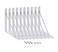 Home Master Hardware - Staffe a L per mensola, 25,4 x 20,3 cm, supporto ad angolo retto, staffa nera con viti, confezione da 10 pezzi Infradito colorati estivi, con finte perline