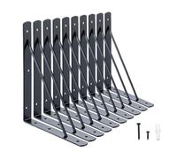 Home Master Hardware Staffe a L per mensola254 x 203 cm supporto ad angolo retto staffa nera con viti confezione da 10 pezzi