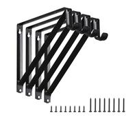 HOME MASTER HARDWARE Staffe resistenti per mensole e aste, montaggio a parete, per armadio, con supporto per mensole, colore nero, con viti, confezione da 4