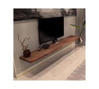 Home Mensole galleggianti sotto TV, mensola da parete in legno di pino stabile, contenitore da parete in stile rustico da fattoria for soggiorno, camera da letto, studio Tavolino TV(Bruin,200x30x4.7cm