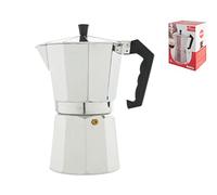 Home Mokita Caffettiera, Alluminio, Argento/Nero, 12 Tazze
