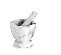 HOME Mortaio Marmo Trend con pestello in marmo Bianco 10 cm