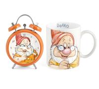 Home Nani Dotto Set Sveglia Mug, Porcellana, Arancione, 1 unità (Confezione da 1)