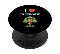 Home Nature tree house minimalist simple i love treehouse PopSockets PopGrip Adesivo