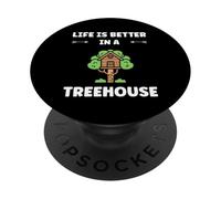 Home Nature tree house quote life better in a treehouse PopSockets PopGrip Adesivo
