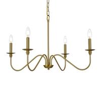 Home-Neat Lampadario moderno da fattoria appeso al soffitto, lampadario industriale nero a 4 luci per sala da pranzo, sospensione rustica a candela per isola di cucina, soggiorno (oro)
