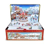 Home of Christmas Barattolo di Natale, contenitore per biscotti, latta, per biscotti e pan di zenzero (mercatino di Natale 3,8 litri/28 x 18 x 8 cm)