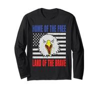 Home Of The Free Land Of The Brave Aquila Bandiera USA Maglia a Manica