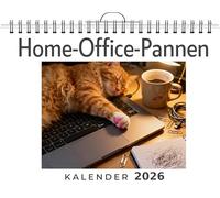 Home-Office-Pannen: Wandkalender 2026, Kalender DIN A4 quer, Monatskalender im Querformat mit Kalendarium, das perfekte Geschenk