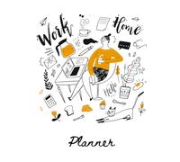 Home Office Planner | Telecommuting | Organize and Track Your Work from Home Experience: Orange and Black Work from Home Items on Whte