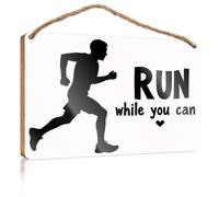 Home Office Signs For Doors Funny Run While You Can. Cartello decorativo in legno da appendere (23 x 35 cm)