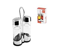 HOME Oliera da 2 Pezzi, Inossidabile, Trasparente/Acciaio, 12x6x23 cm, 2 unità