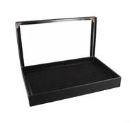 Home - Organizer per gioielli con 100 scomparti per orecchini, colore: nero | 100 scomparti singoli, coperchio in plastica trasparente, protezione antipolvere, facile selezione degli anelli