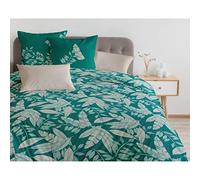 Home Passion | Parure copripiumino, 3 pezzi, 100% cotone, 57 fili, 2 persone, 220 x 240 cm, colore: verde smeraldo