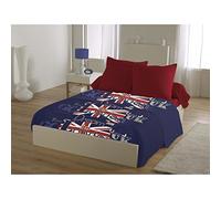 Home Passion Parure di Lenzuola 4 Pezzi 240 x 300 Dream in London, Microfibra, Multicolore, 240 x 300 x 0,1 cm