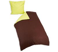 Home Passione 60021 Pack di 2 Parure Copripiumino singolo 57 fili cotone cioccolato/Anice 135 x 200 cm