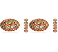 Home Piatto Tondo Pizza Melamina, Multicolore, 33 cm, Modelli assortiti, 1 pezzo (Confezione da 2)