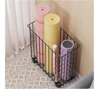 Home Piccola attrezzatura for il fitness, scaffale portaoggetti e organizzazione, cestino for tappetino yoga con ruote, mensola espositiva multifunzionale(Black)