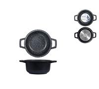 Home Pietra Casseruola Antiaderente con 2 Manici, Pietra, Nero, 16 cm