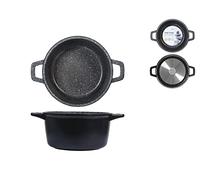 H&H Casseruola Alta Antiaderente Pietra Due Manici Cm20