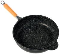 Home Pietra Padella Alta Antiaderente con Manico, Pietra, Nero, 28 cm
