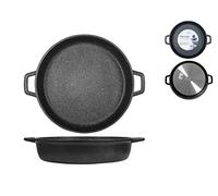 Home Pietra Tegame Antiaderente con 2 Manici, Alluminio, Antracite, 36 cm