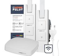 Home Pilot Set Starter per tapparelle Pure Smart, 2 avvolgitori elettrici RolloTron + centrale Smart Home (con app e controllo vocale (Alexa, Google Assistant compatibile)
