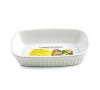 Home 0 Pirofila Rettangolare, 23.5x18x5 cm, Ceramica, Bianco, 23x18x5 cm