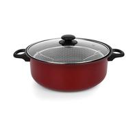 Home Restaurant Deep Fry Pot Appartamento Friggitrice in Acciaio Inox Pentole antiaderenti Chip Pan Strumento di Cottura Accessori Da Cucina 24 cm 0.5mm