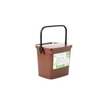 Home Ricybox Contenitore Umido con Coperchio, 5 Litro, Plastica, Marrone, 24.5x20.5x21.5 cm