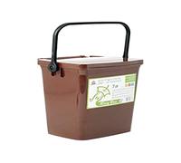 Home Ricybox Contenitore Umido con Coperchio, 7 Litro, Plastica, Marrone, 24.5x26.5x20.5 cm