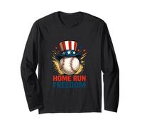 Home Run libertà Patriottica Baseball Art Maglia a Manica