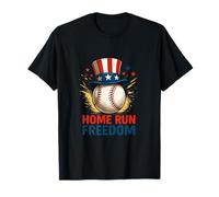 Home Run libertà Patriottica Baseball Art Maglietta