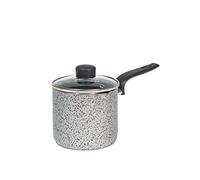 Home Salt Npepper Bollilatte in Alluminio con Rivestimento Antiaderente, Coperchio in Vetro, 12cm