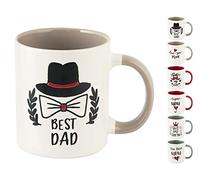 Home Set 6 Tazze Colazione, Stoneware, Mom&Dad, cc310, Decori Assortiti