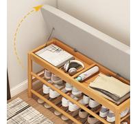 Home - Sgabello fasciatoio, panca integrata con cuscino, scarpiera multifunzione (dimensioni: 90 cm)