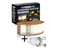 Home Shadows Simulatore di presenza HS2Pro - deterrente antifurto e protezione anti-intrusione grazie alla luce e all'ombra, faggio effetto legno + Smart Plug