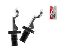 Home Soave Tappi ad Espansione, Confezione da 2 Pezzi, Acciaio Inossidabile, Nero, 3.5x3.5x10 cm, 2 unità