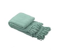 Home Soft Things Coperta in tweed lavorato a maglia, 50'' x 60'', blu argento, super morbida, calda e confortevole, traspirante, per divano, polt