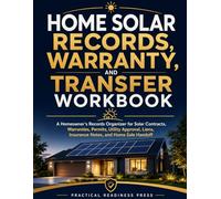 Home Solar Records, Warranty, and Transfer Workbook: A Homeowner's Records Organizer for Solar Contracts, Warranties, Permits, Utility Approval, Liens, Insurance Notes, and Home Sale Handoff