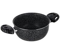 HOME Casseruola Stone 2 manici in alluminio – Rivestimento antiaderente 6 strati, nero 18 cm