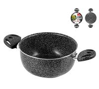 Home Casseruola 2 Manici Stone in Alluminio con Rivestimento Antiaderente 6 strati, Nero, 22cm - 439222