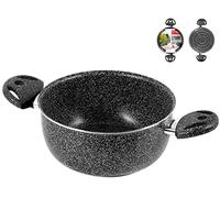 Home Casseruola 2 Manici Stone in Alluminio con Rivestimento Antiaderente 6 strati, Nero, 24cm - 439224